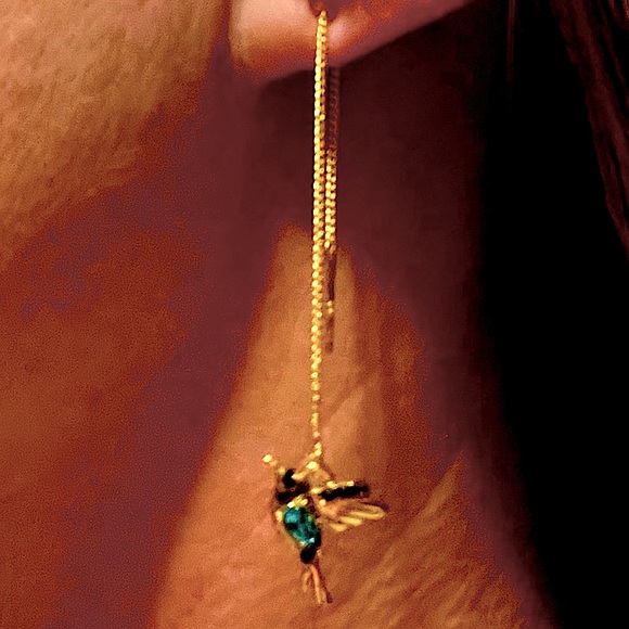 Humming Bird Drop Earrings - Picture 2 of 4